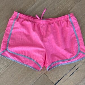 Danskin Now Bright Pink Athletic Shorts with Gray Trim